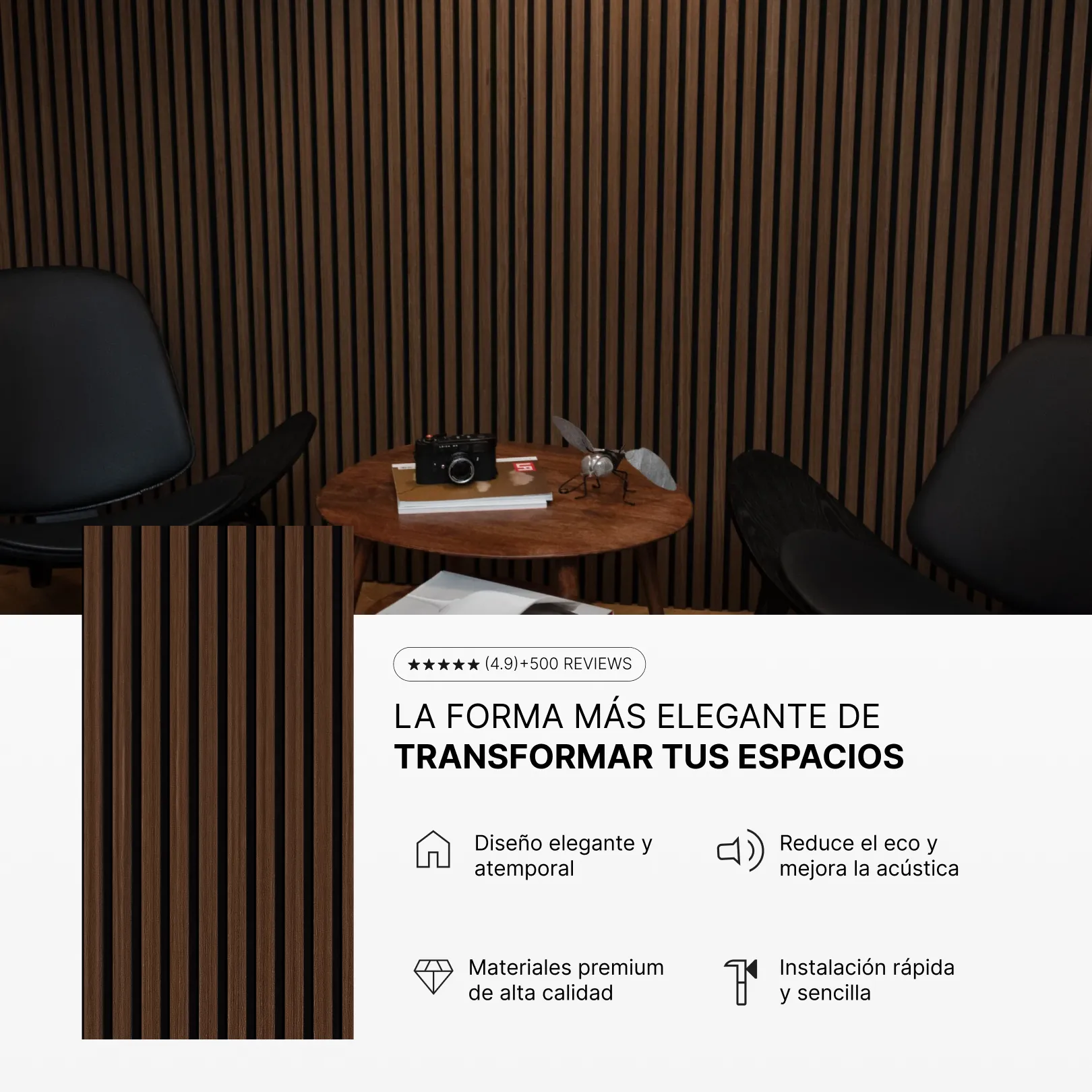 Nogal  | Caja con 2 Paneles | 3m x 60 cm