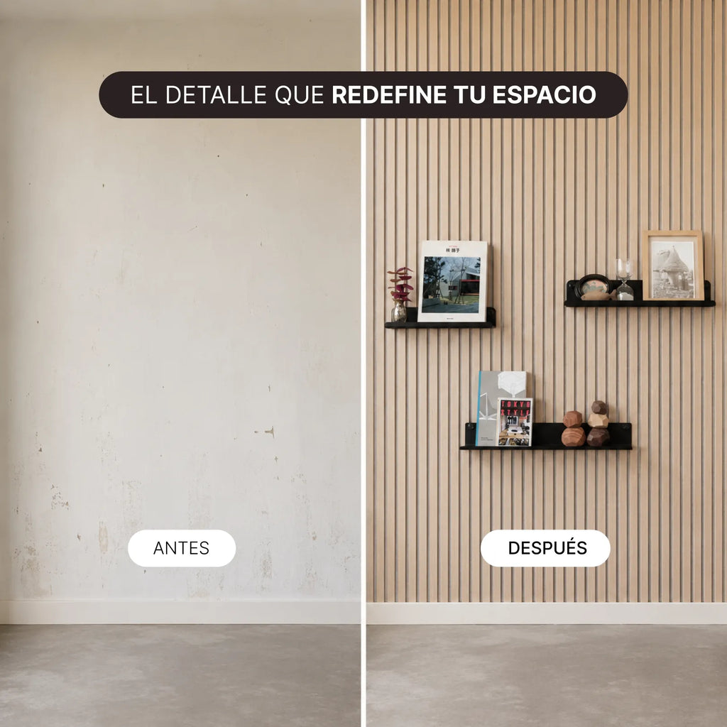 Alba Fieltro Beige | Caja con 2 Paneles | 3m x 60 cm