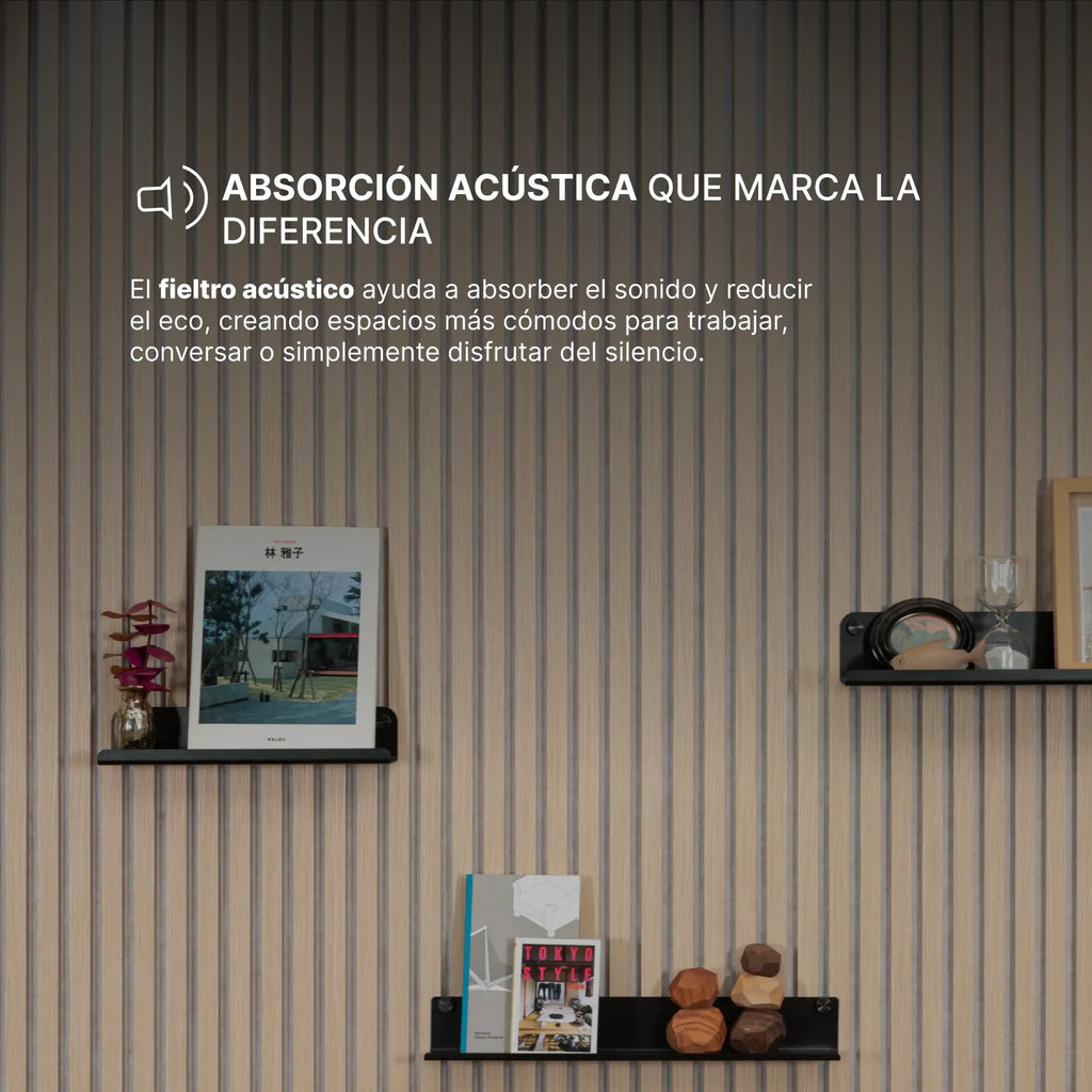Alba Fieltro Beige | Caja con 2 Paneles | 3m x 60 cm