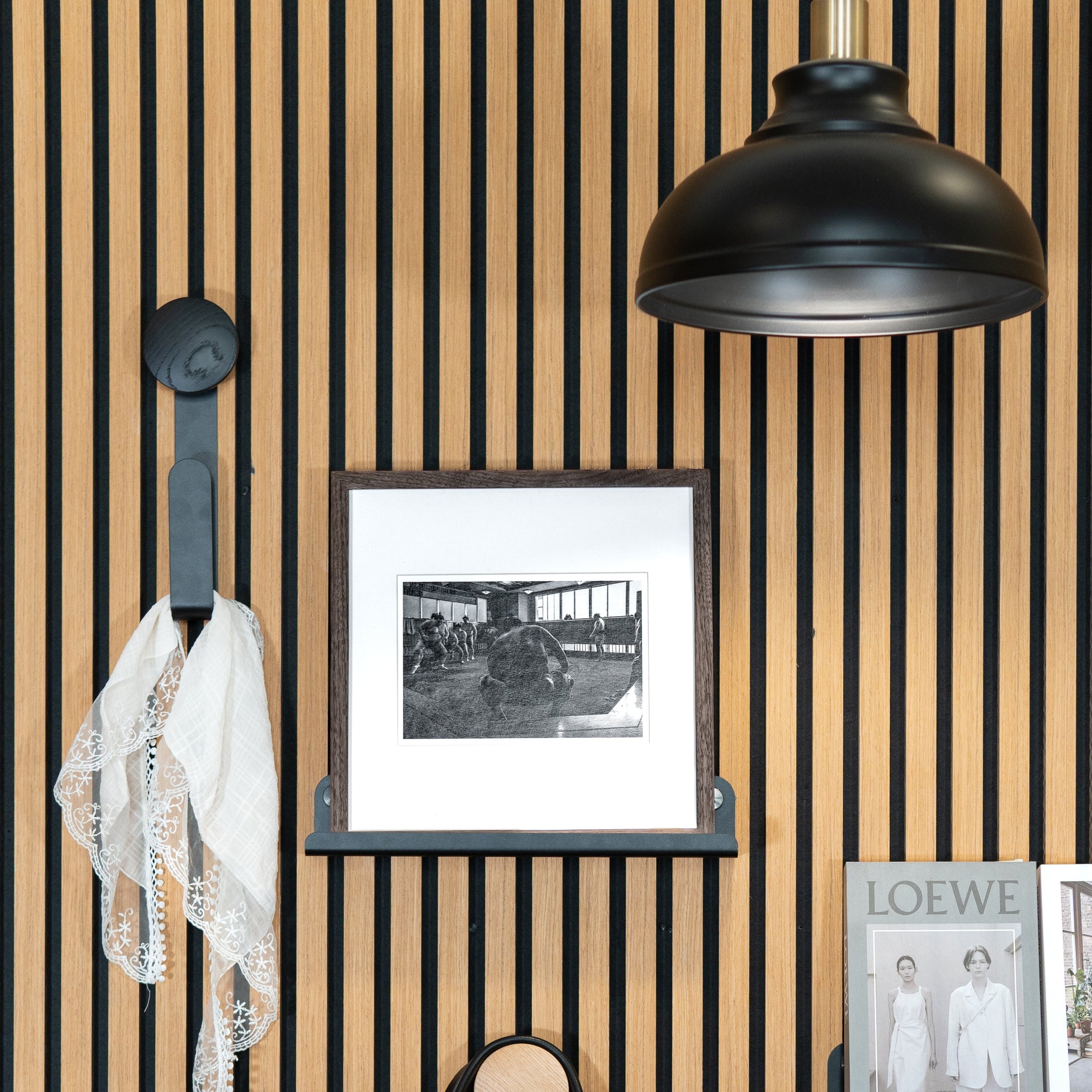Colgador de pared largo roble natural 30 cm